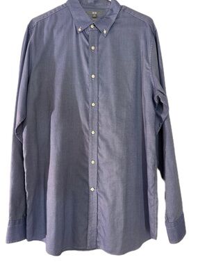 Uniqlo Men's Button-Down Shirt in Slate Blue